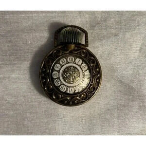 2/40$ AVON Vintage 70s Pocket Watch Look Pendant Perfume Bottle Empty
